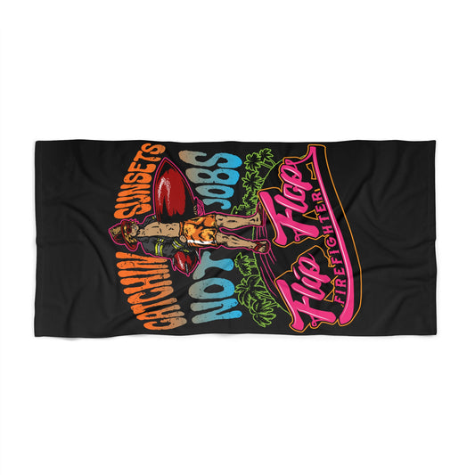 Catchin’ Sunsets Not Jobs- Graphic Beach Towel