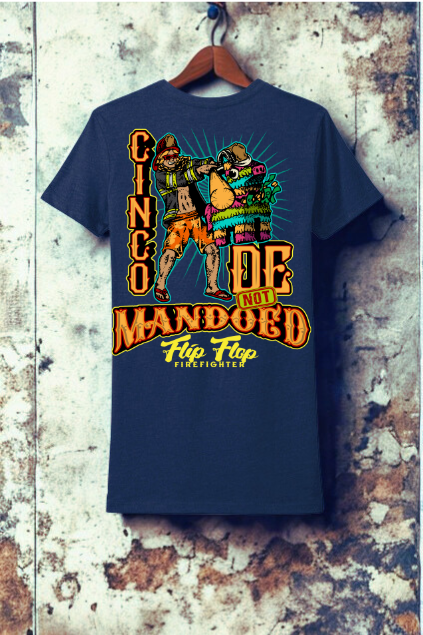 T-shirt with colorful graphic design on a textured wall background