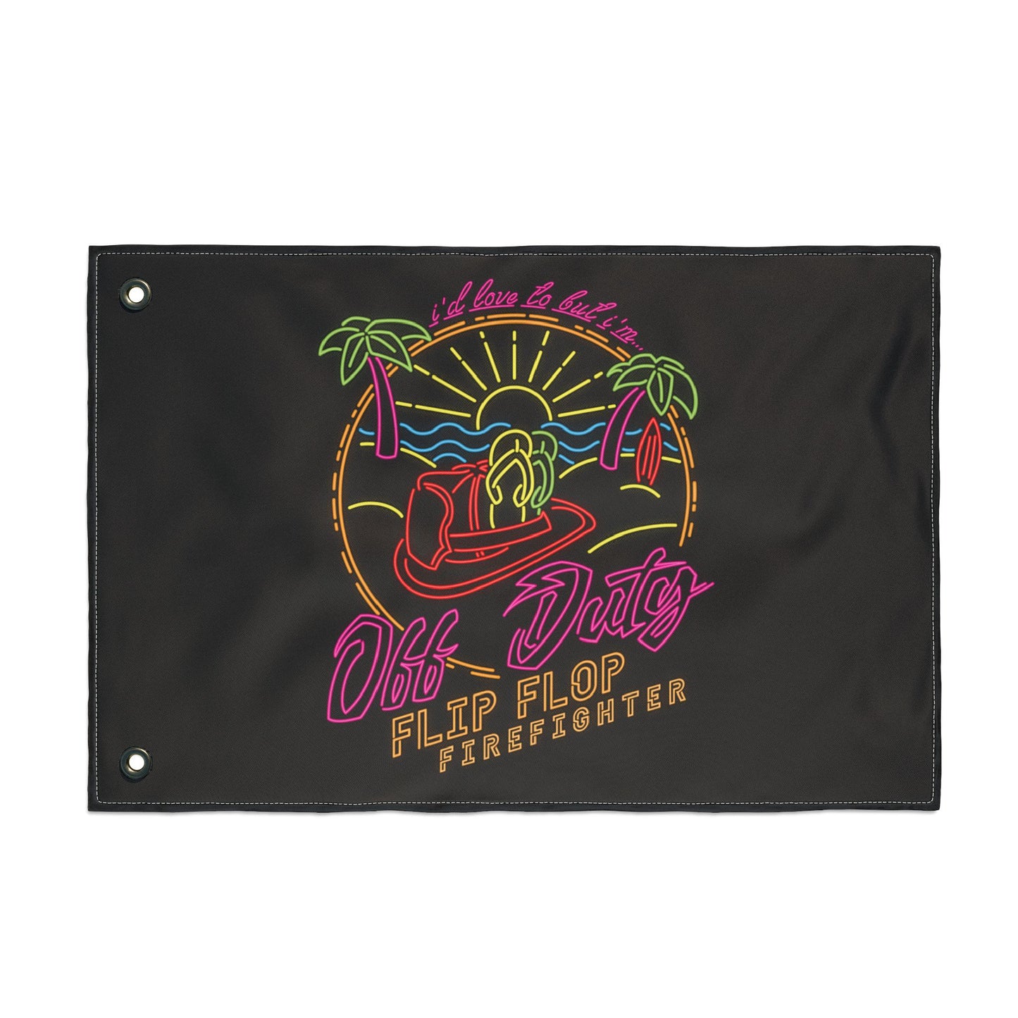 Off Duty Flip Flop Firefighter Flag