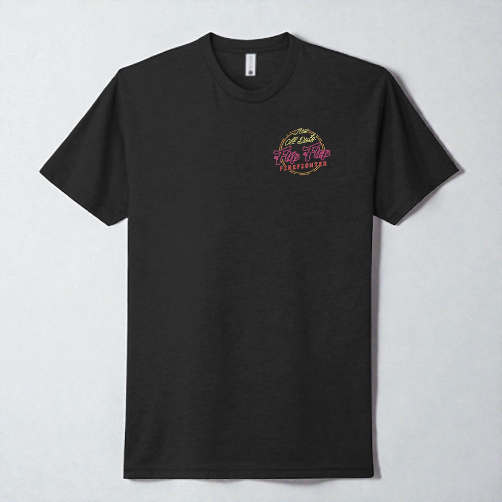 Off Duty Neon Sign Short Sleeve - Flip Flop Firefighter