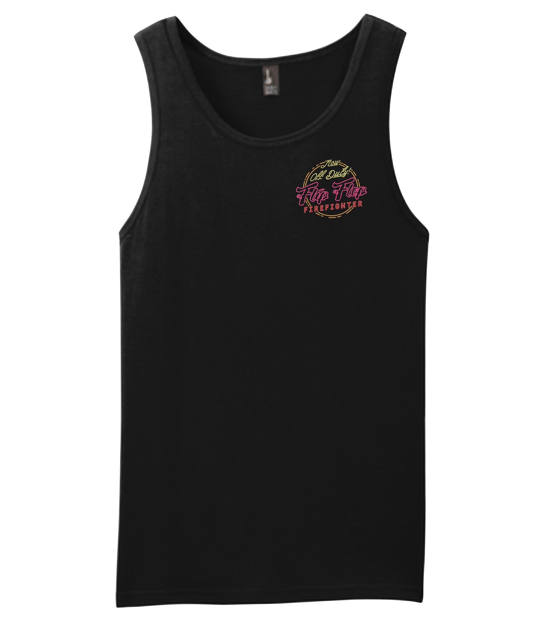 Off Duty Neon Sign Tank Top - Flip Flop Firefighter