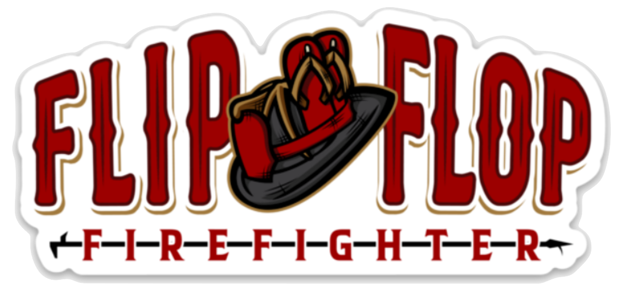 4” Flip Flop Firefighter Helmet Sticker - Flip Flop Firefighter
