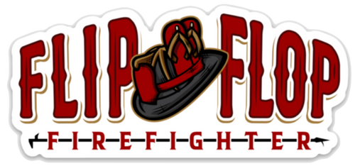 4” Flip Flop Firefighter Helmet Sticker - Flip Flop Firefighter