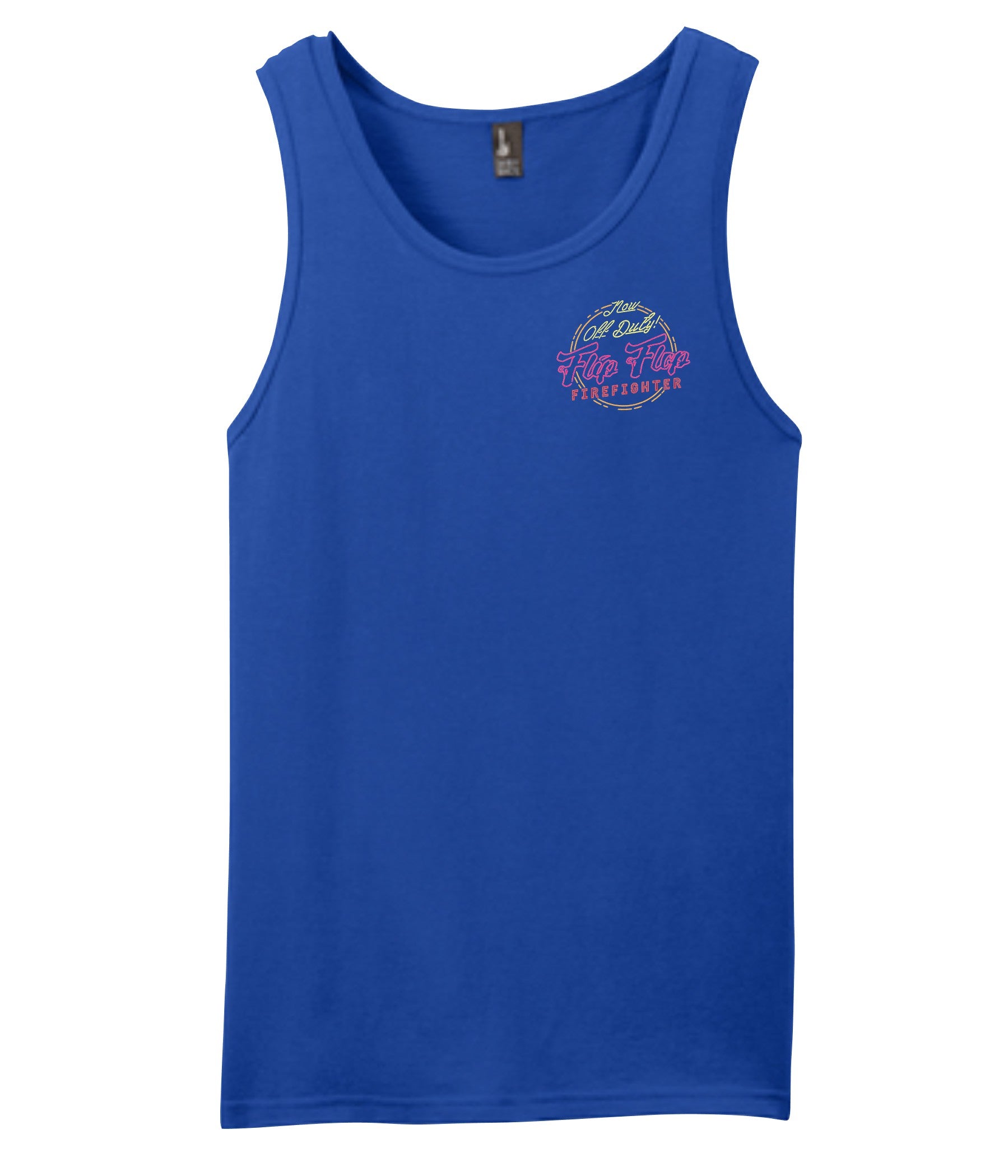 Off Duty Neon Sign Tank Top - Flip Flop Firefighter