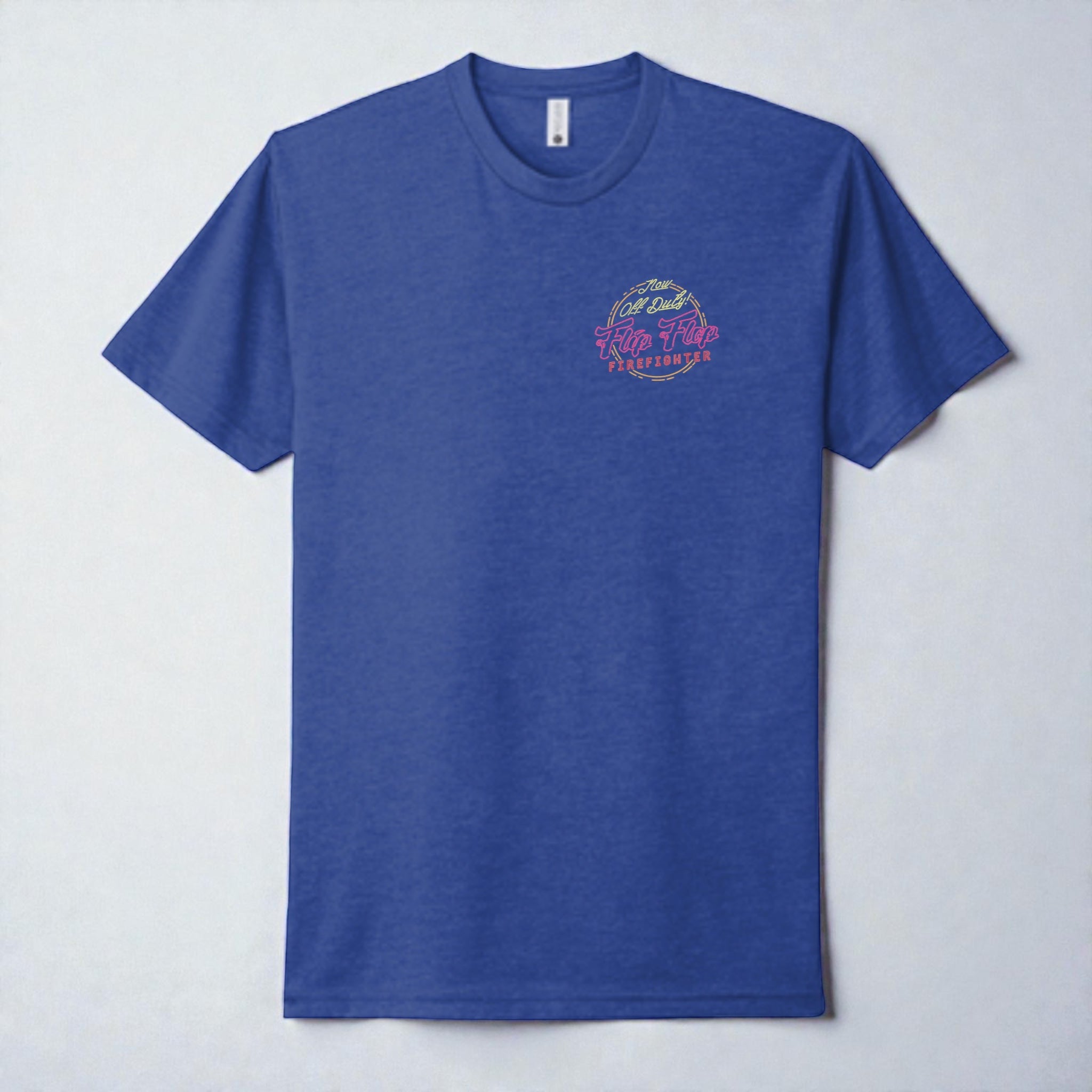 Off Duty Neon Sign Short Sleeve - Flip Flop Firefighter