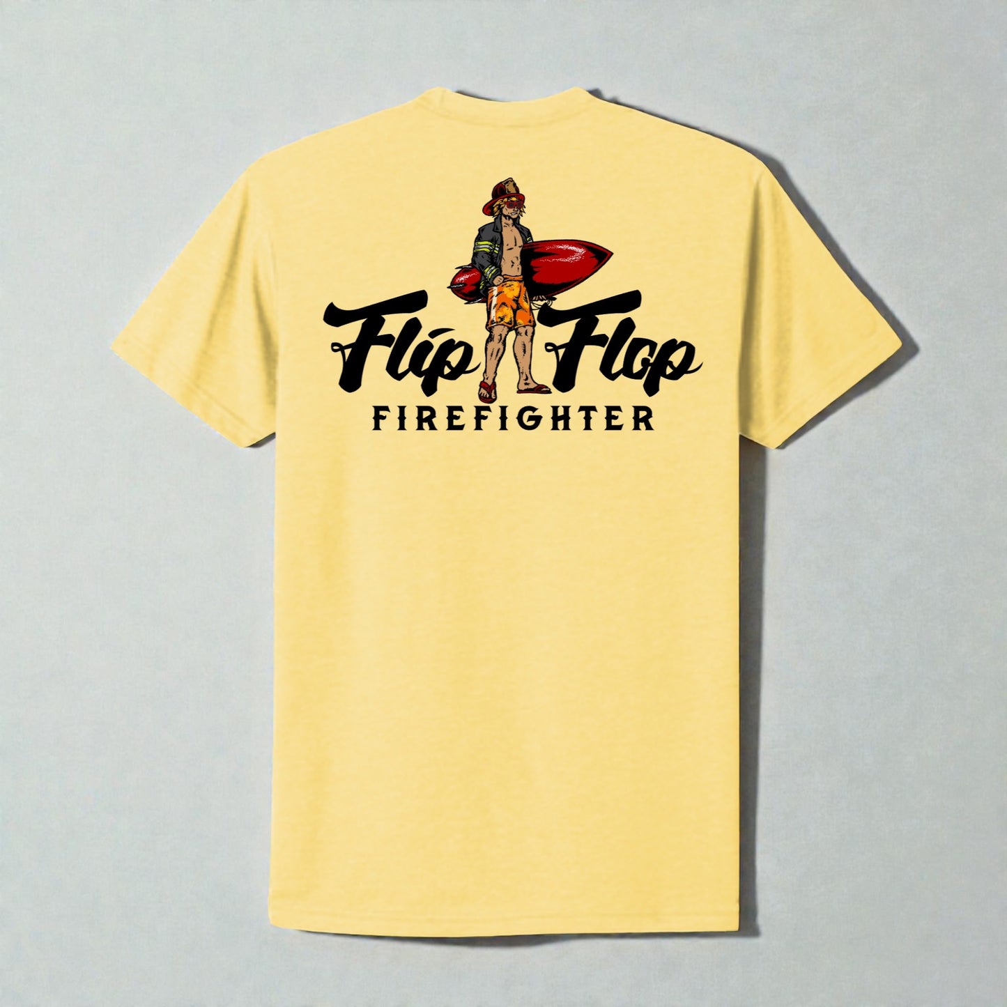 Surfer Flip Flop Firefighter Short Sleeve