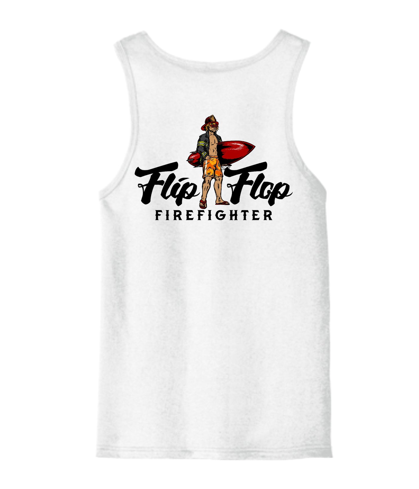 Surfer Flip Flop Firefighter Tank Top