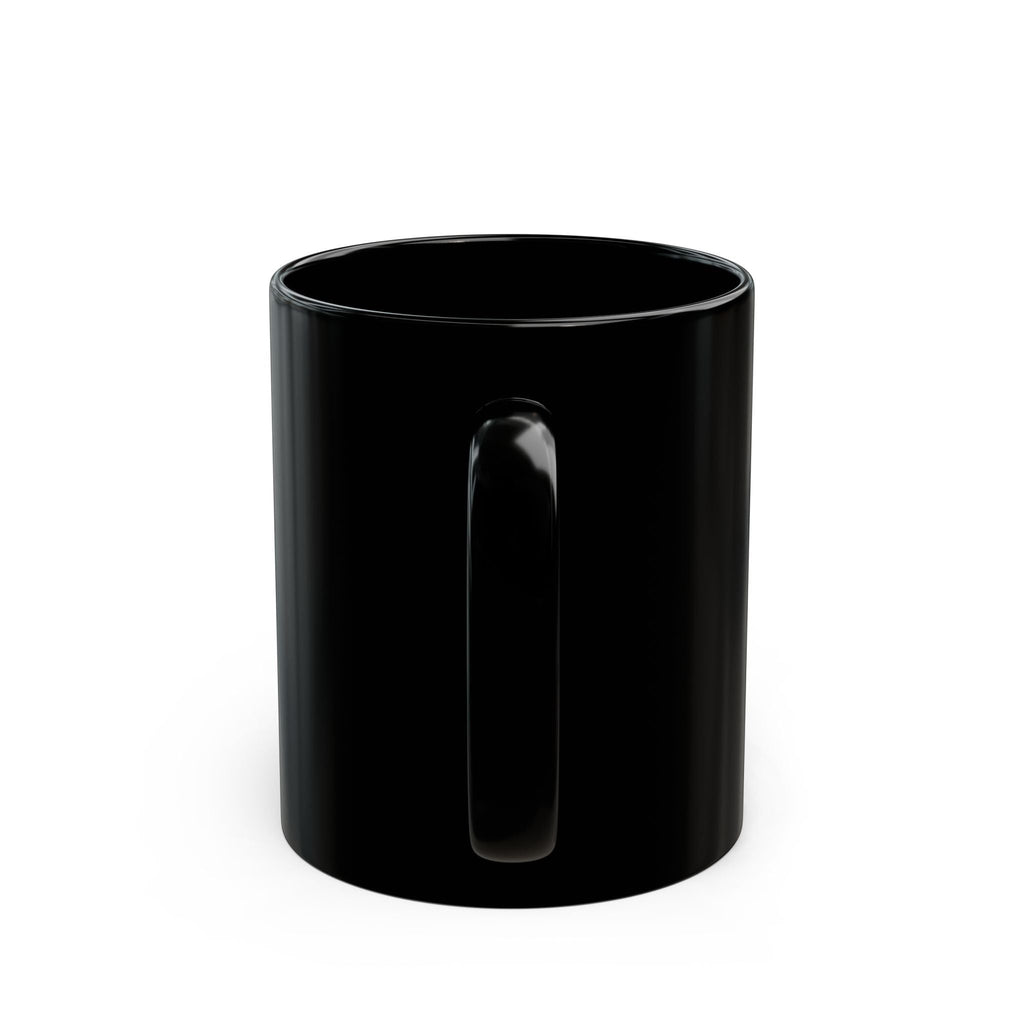 Flip Flop Firefighter glossy black ceramic coffee mug with a comfortable C-shaped handle on a white background.