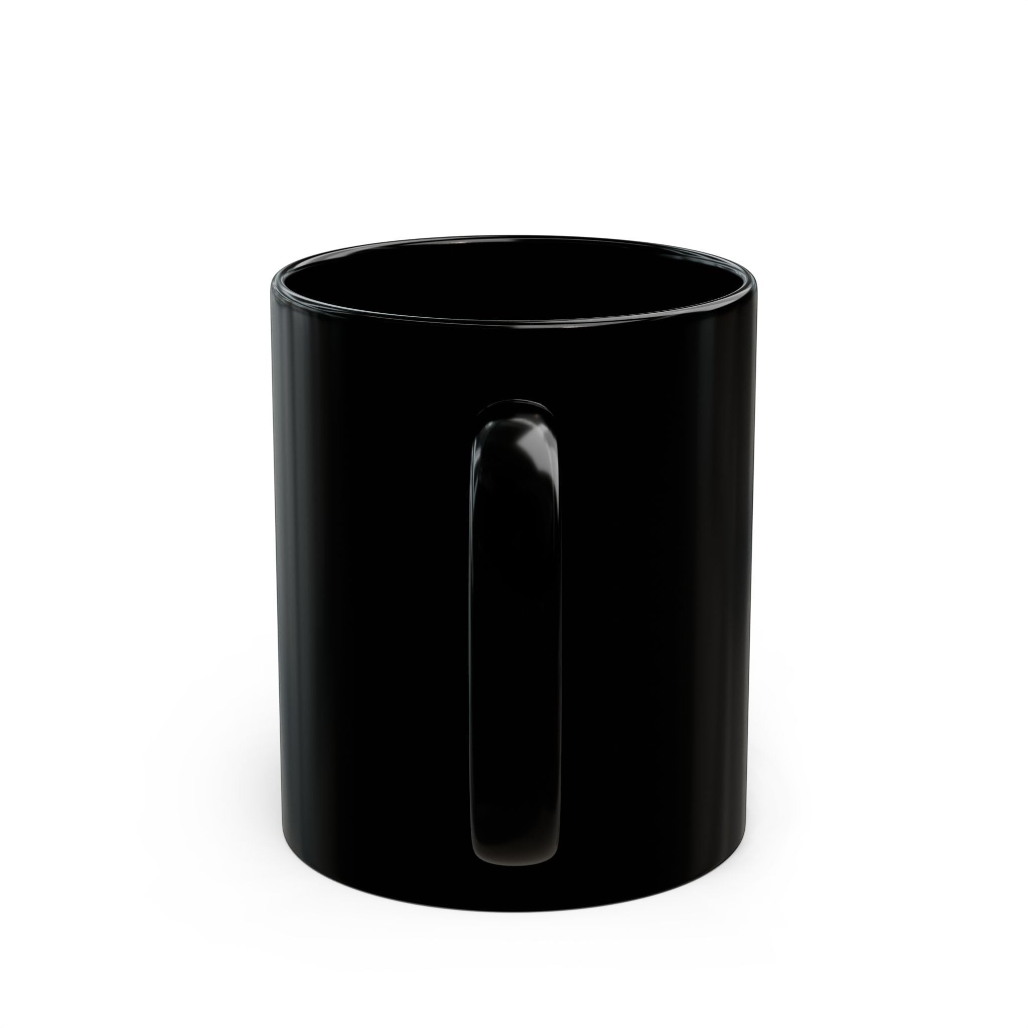Flip Flop Firefighter glossy black ceramic coffee mug with a comfortable C-shaped handle on a white background.