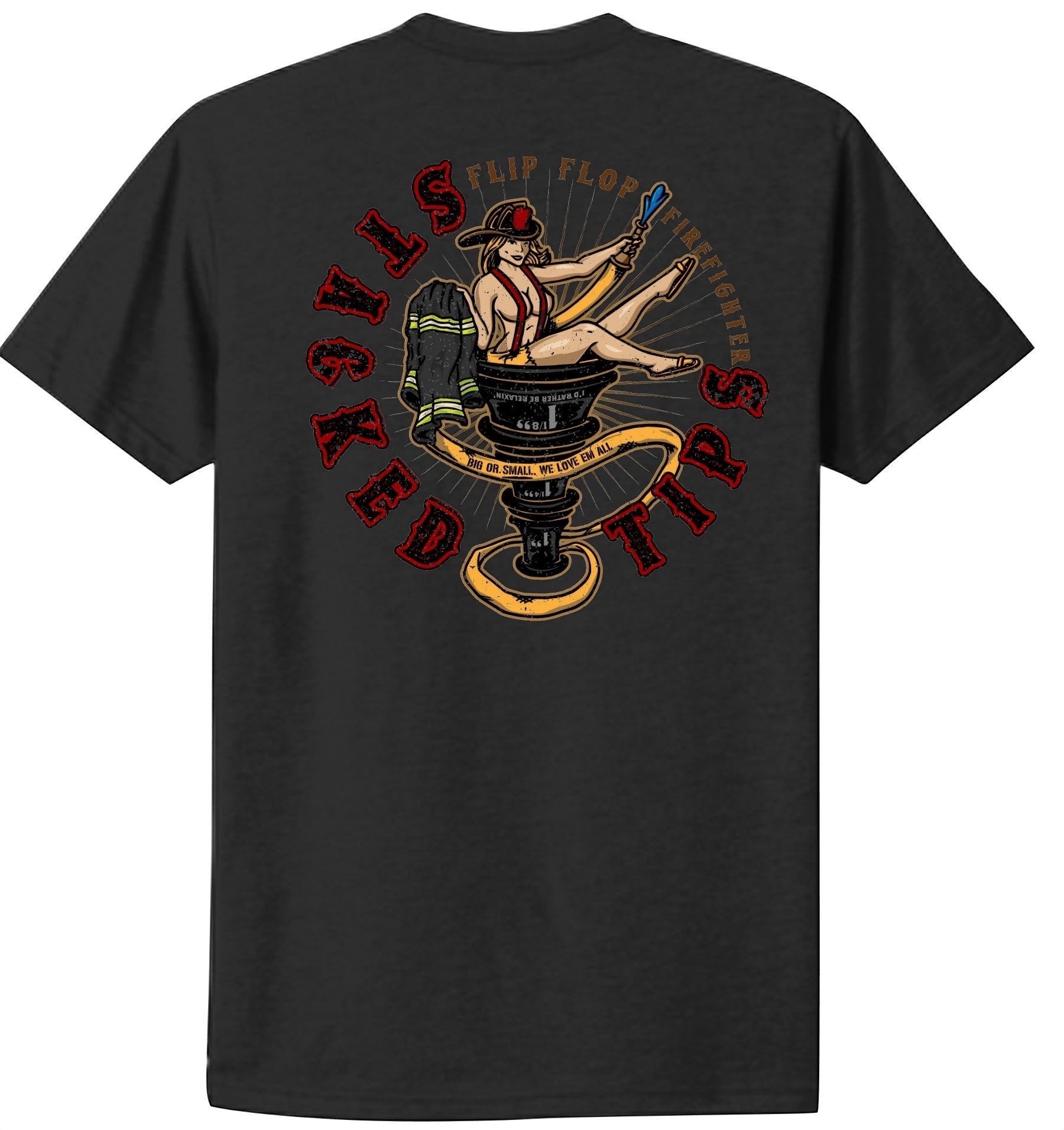 Stacked Tips Graphic T-Shirt - Flip Flop Firefighter