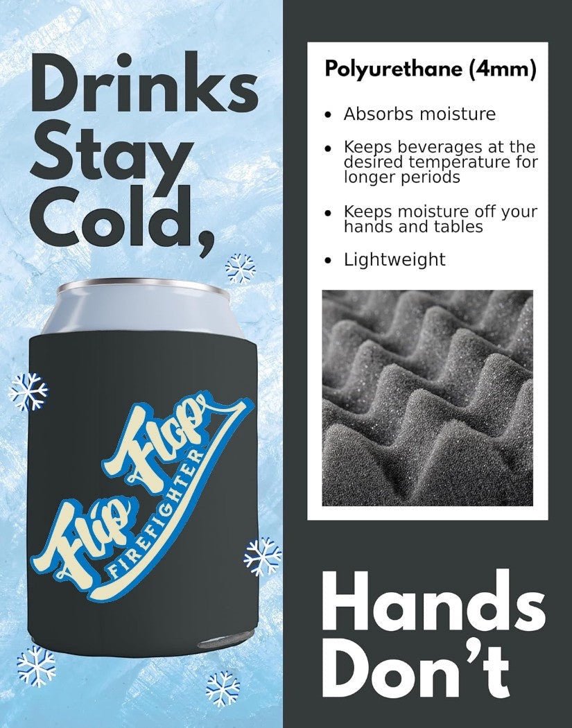 Flip Flop Firefighter Insulated Beverage Can Cooler Sleeve - Flip Flop Firefighter