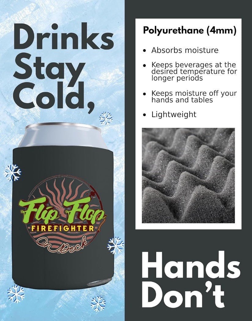 Flip Flop Firefighter Insulated Beverage Can Cooler Sleeve - Flip Flop Firefighter