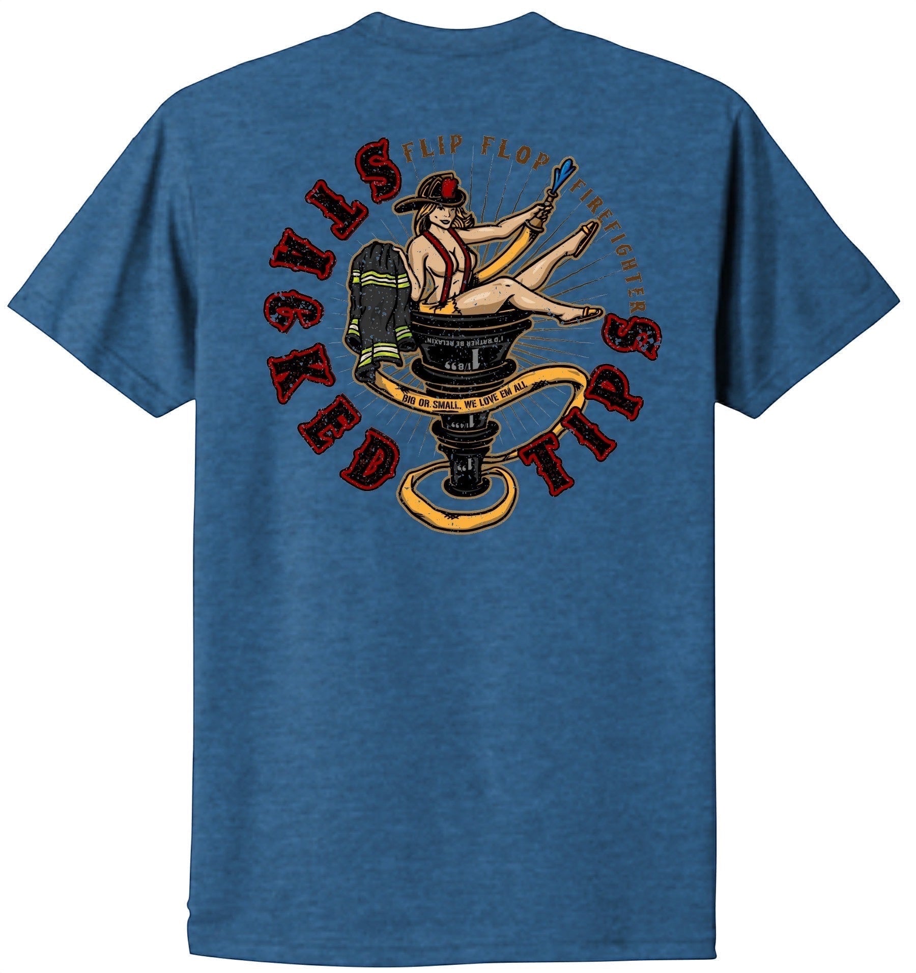 Stacked Tips Graphic T-Shirt - Flip Flop Firefighter