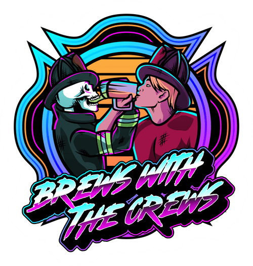 Brews With The Crews Vinyl Sticker Decal - Flip Flop Firefighter