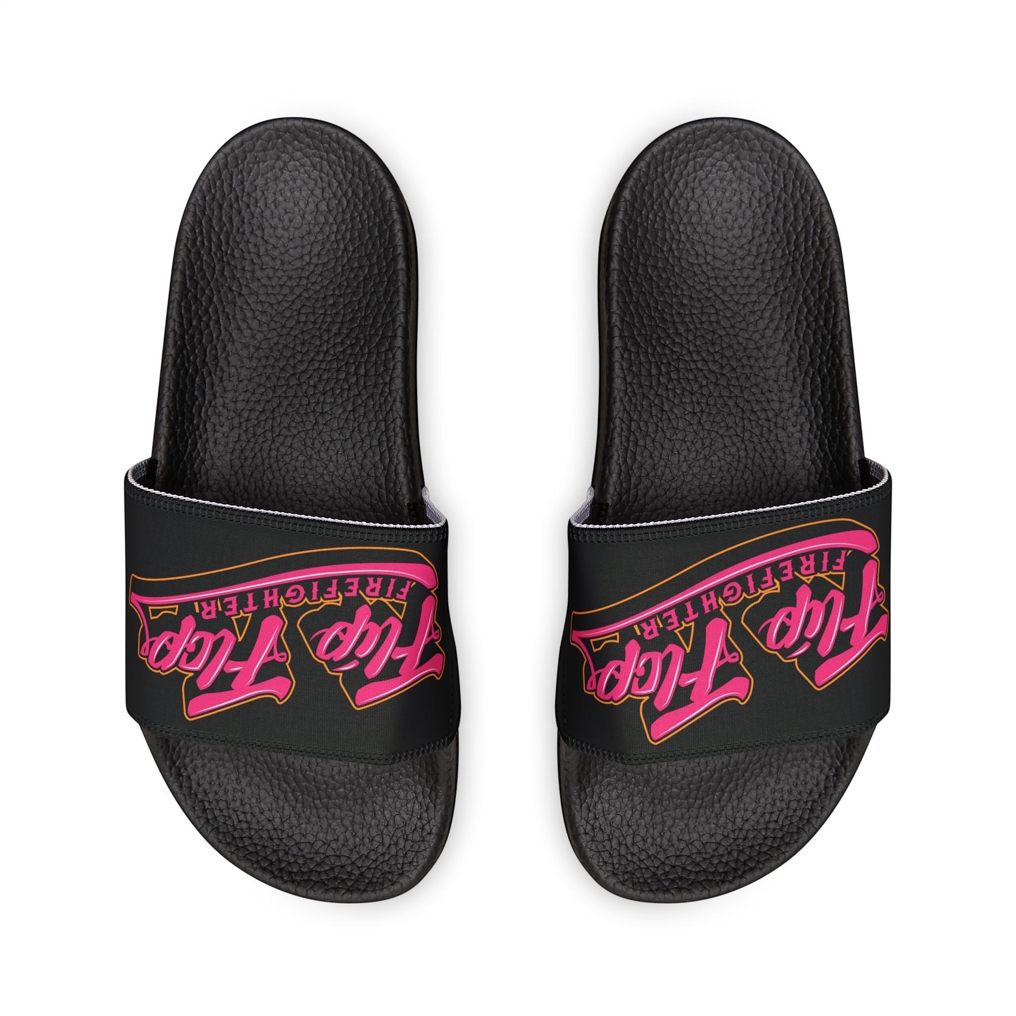 Deco Slides (Pink Graphic) - Flip Flop Firefighter