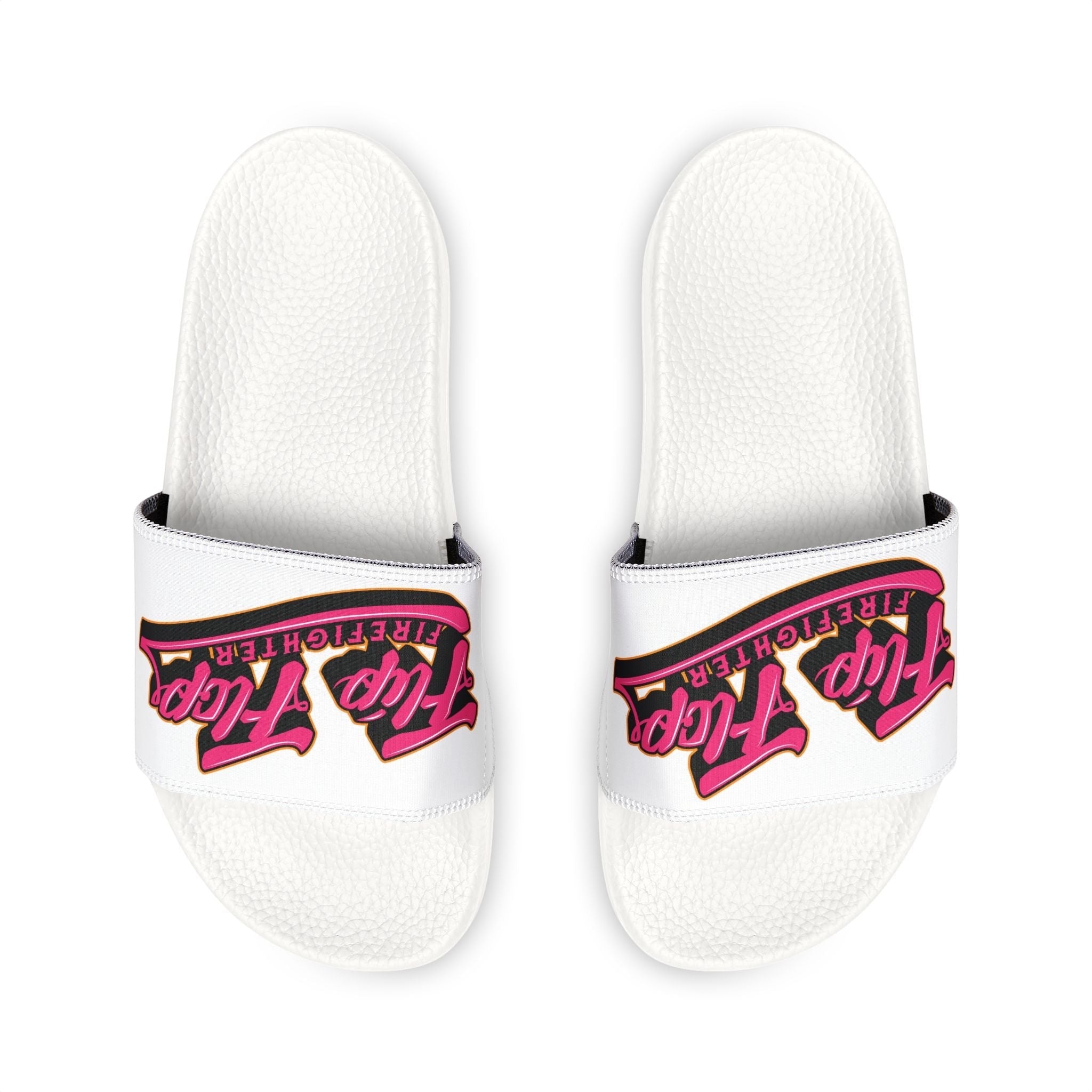 Deco Slides (Pink Graphic) - Flip Flop Firefighter