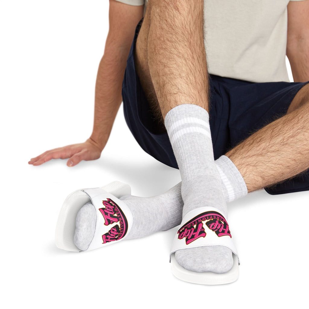 Deco Slides (Pink Graphic) - Flip Flop Firefighter
