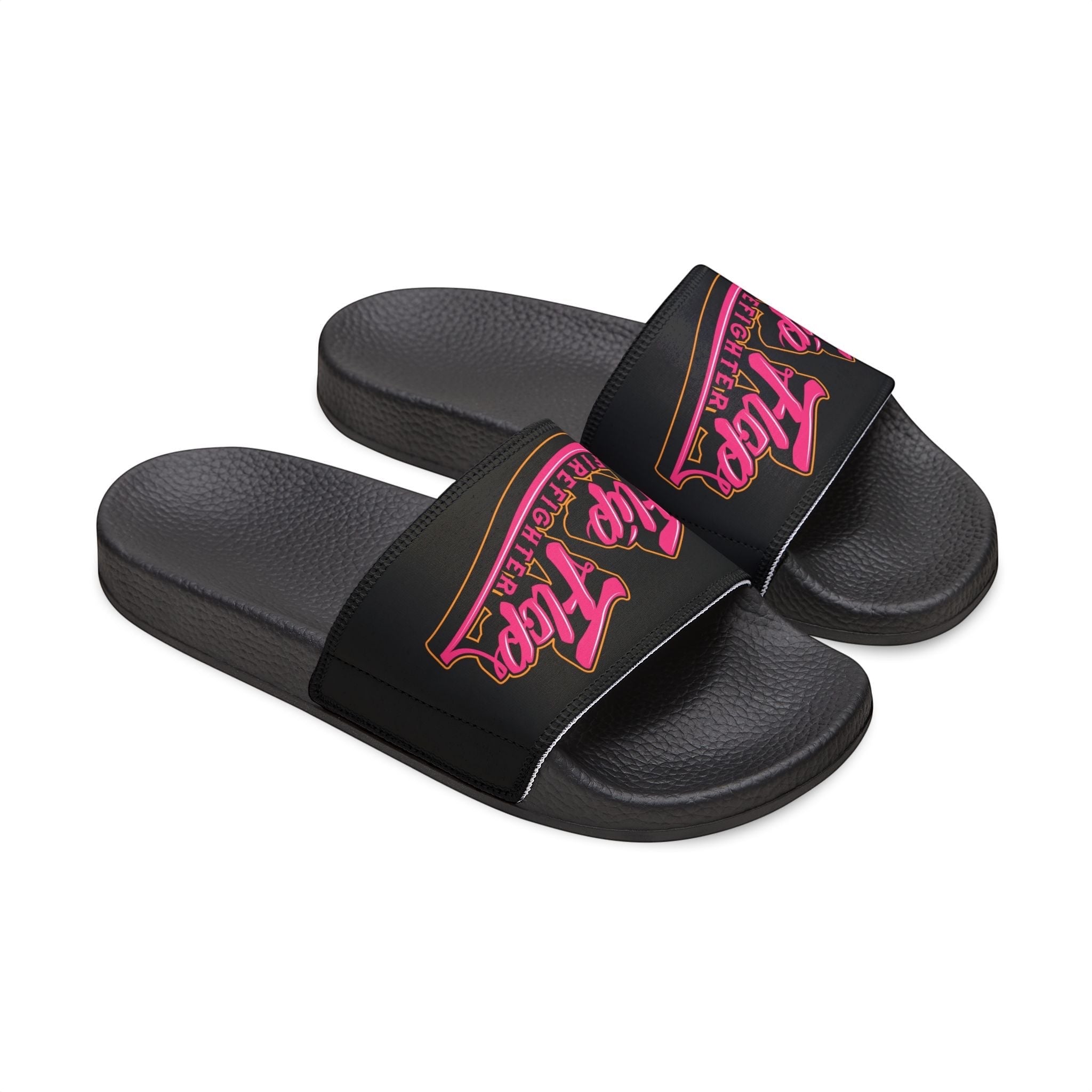 Deco Slides (Pink Graphic) - Flip Flop Firefighter