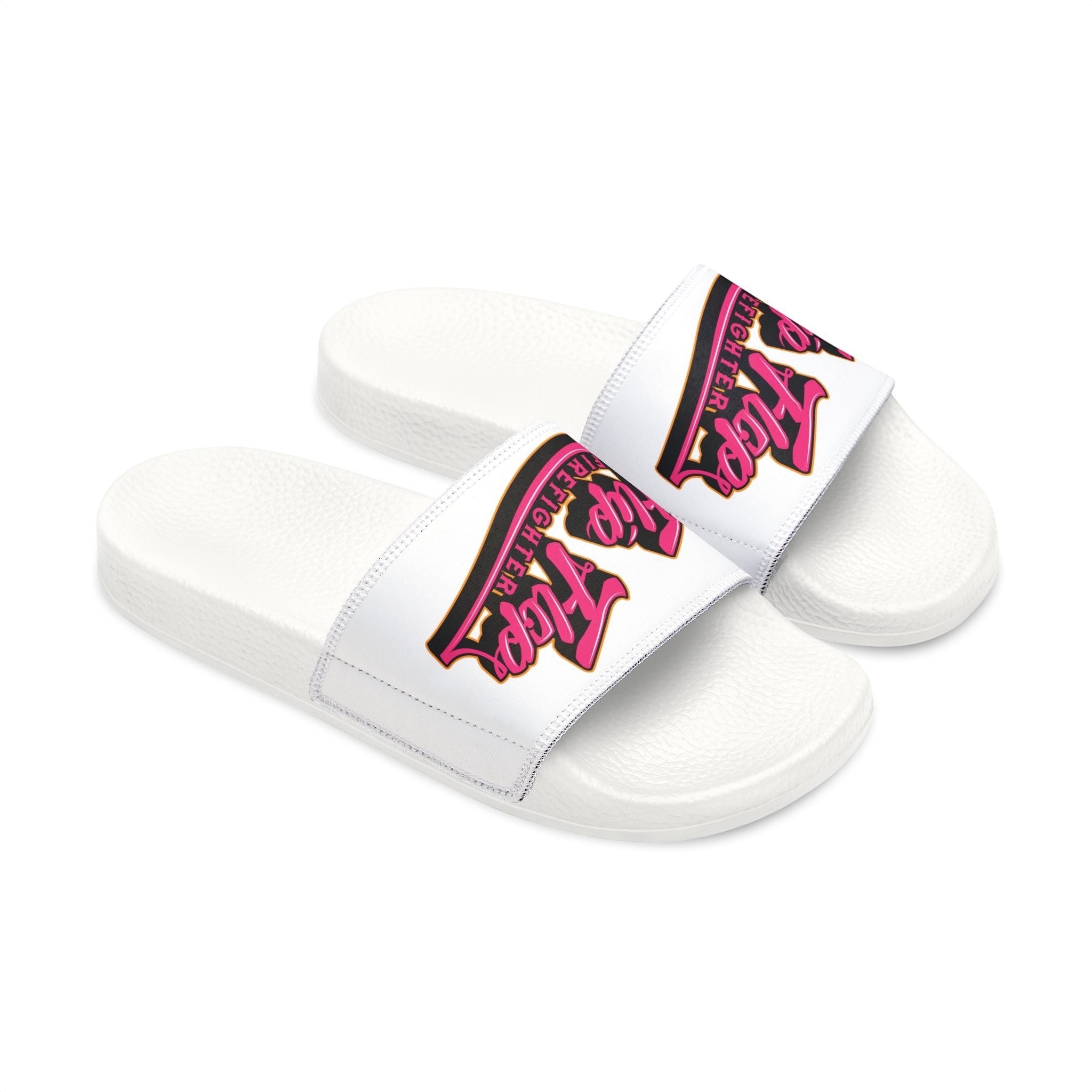 Deco Slides (Pink Graphic) - Flip Flop Firefighter