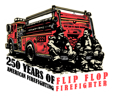 American Firefighting Anniversary Sticker - Flip Flop Firefighter