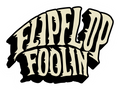 Flip Flop Firefighter Flip Flop FOOLIN 4 inch sticker with cream text and black drop shadow on a white background