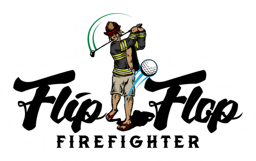 4” Flip Flop Firefighter Golfer Sticker - Flip Flop Firefighter