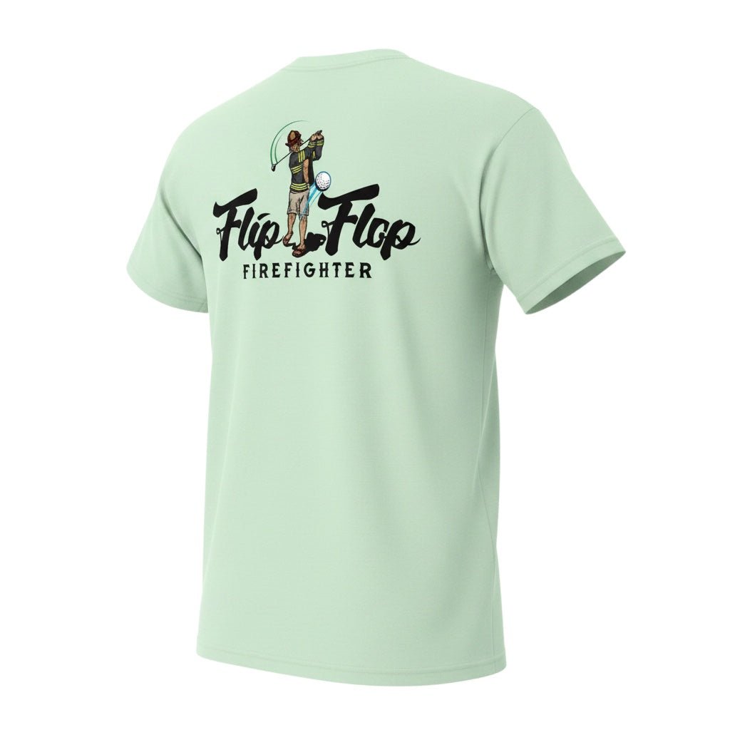 Flip Flop Firefighter Golfer Graphic Crewneck T-Shirt - Flip Flop Firefighter
