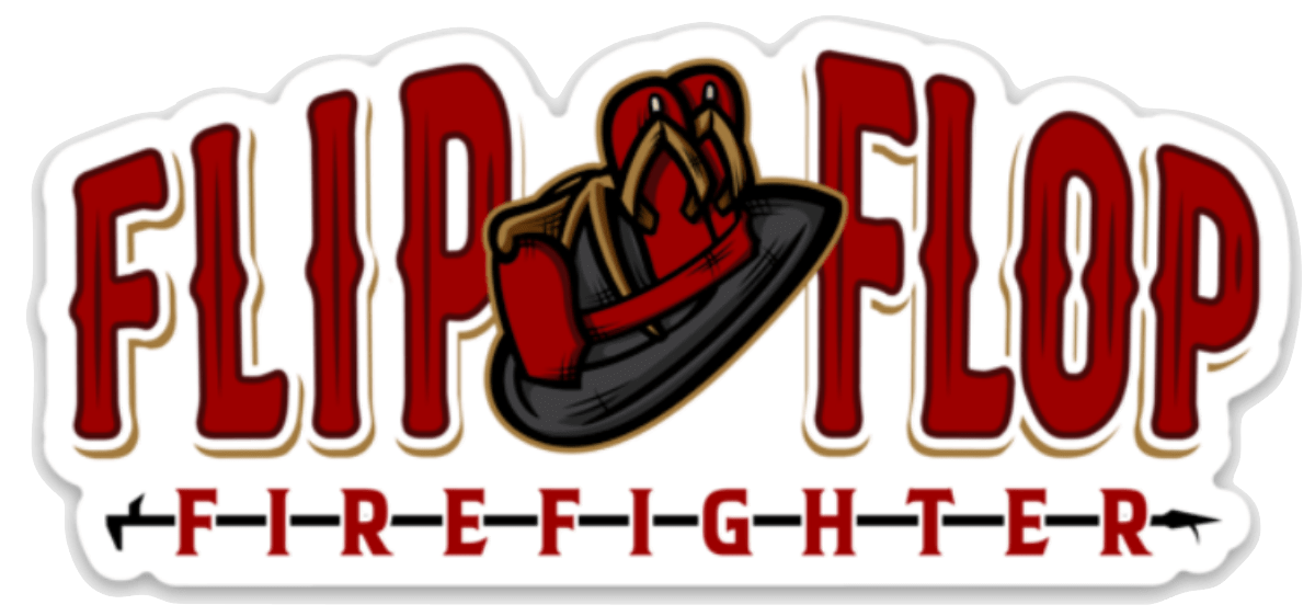 4” Flip Flop Firefighter Helmet Sticker - Flip Flop Firefighter