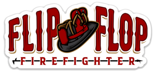 4” Flip Flop Firefighter Helmet Sticker - Flip Flop Firefighter