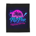 Flip Flop Firefighter Plush Fleece Bed Blanket (Miami Retro) - Flip Flop Firefighter