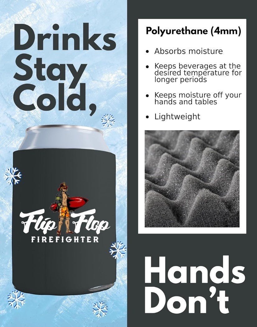 Flip Flop Firefighter Insulated Beverage Can Cooler Sleeve - Flip Flop Firefighter