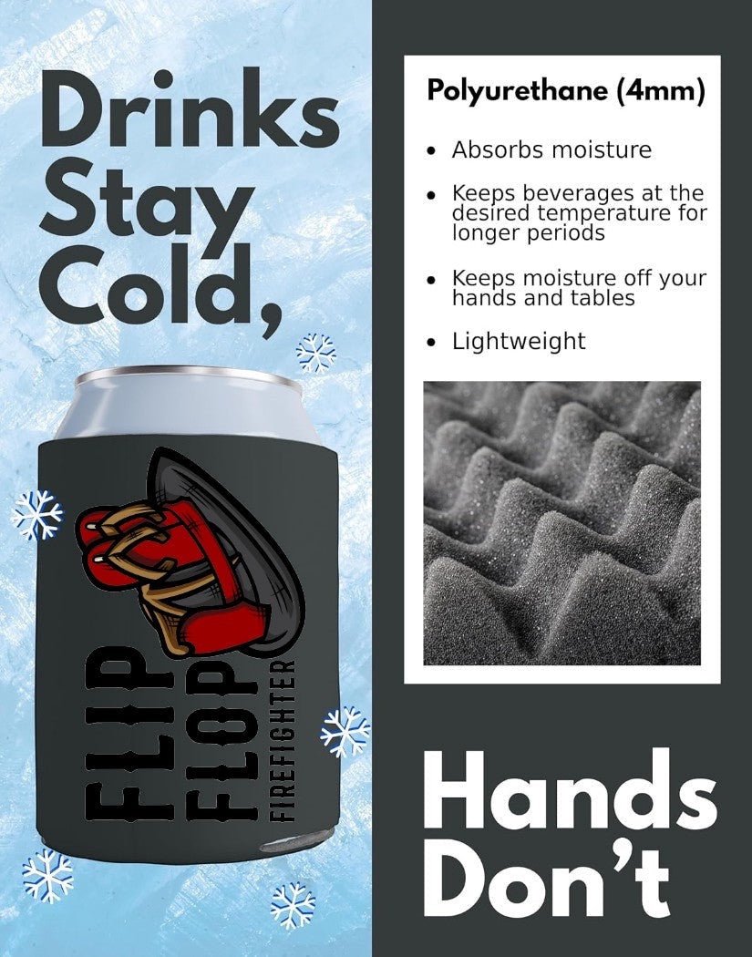 Flip Flop Firefighter Insulated Beverage Can Cooler Sleeve - Flip Flop Firefighter