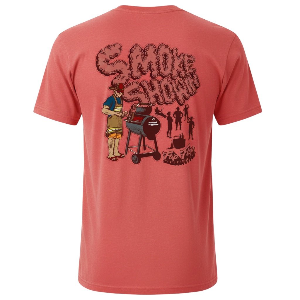 Smoke Showin Graphic Crewneck T-Shirt - Flip Flop Firefighter