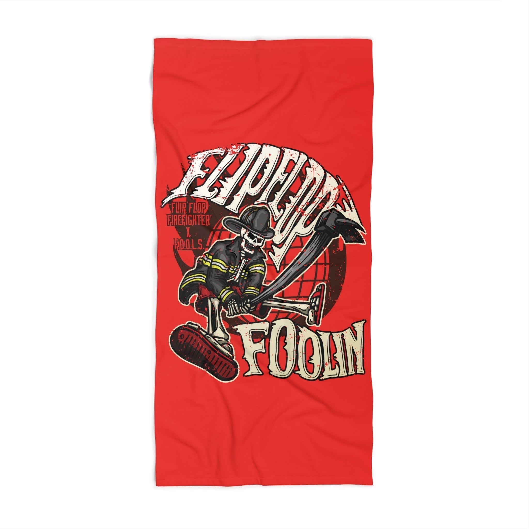 Flip Flop Foolin Beach Towel - Flip Flop Firefighter