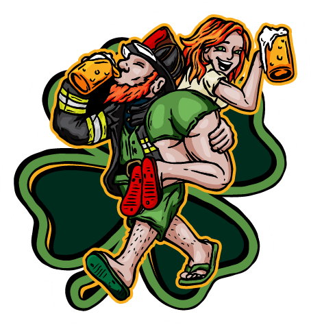 Flip Flop Firefighter St Patricks Day Graphic Sticker - Flip Flop Firefighter