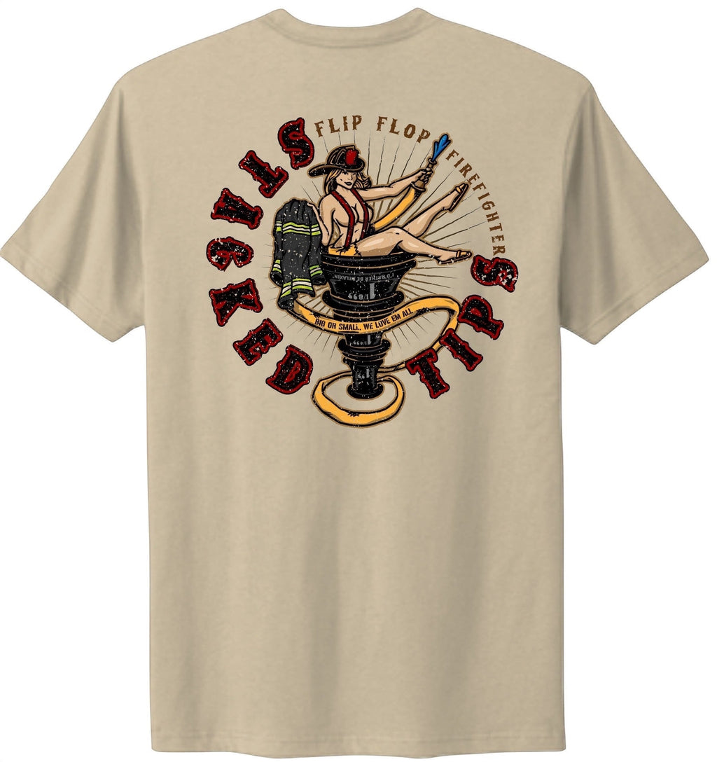 Stacked Tips Graphic T-Shirt - Flip Flop Firefighter