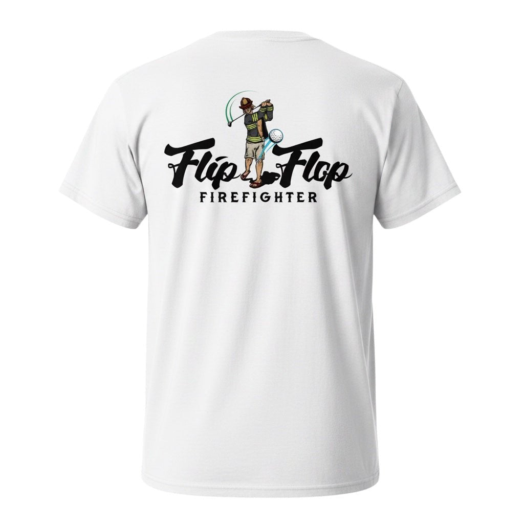 Flip Flop Firefighter Golfer Graphic Crewneck T-Shirt - Flip Flop Firefighter
