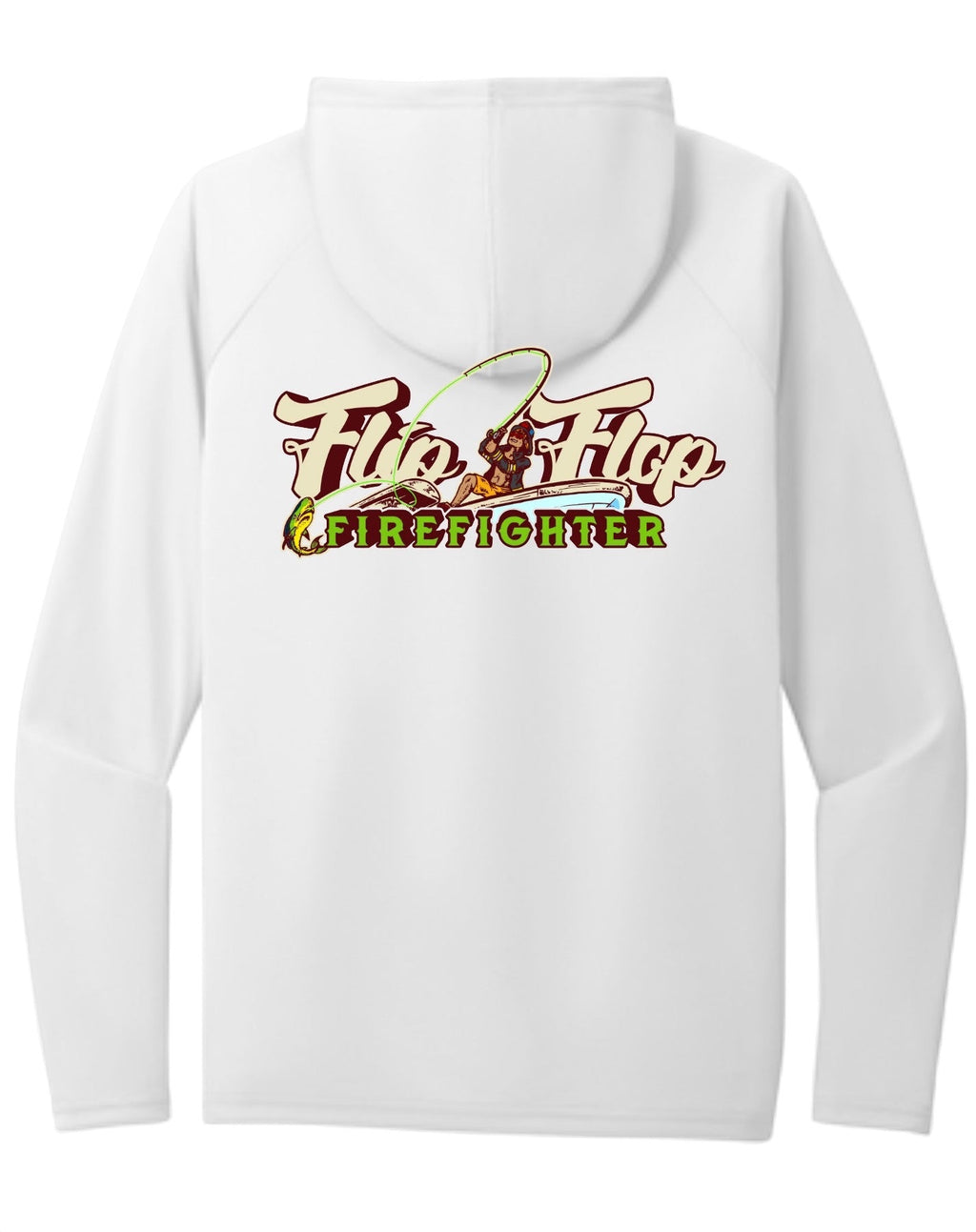 Flip Flop Firefighter Fisherman Performance Long Sleeve Hoodie - Flip Flop Firefighter