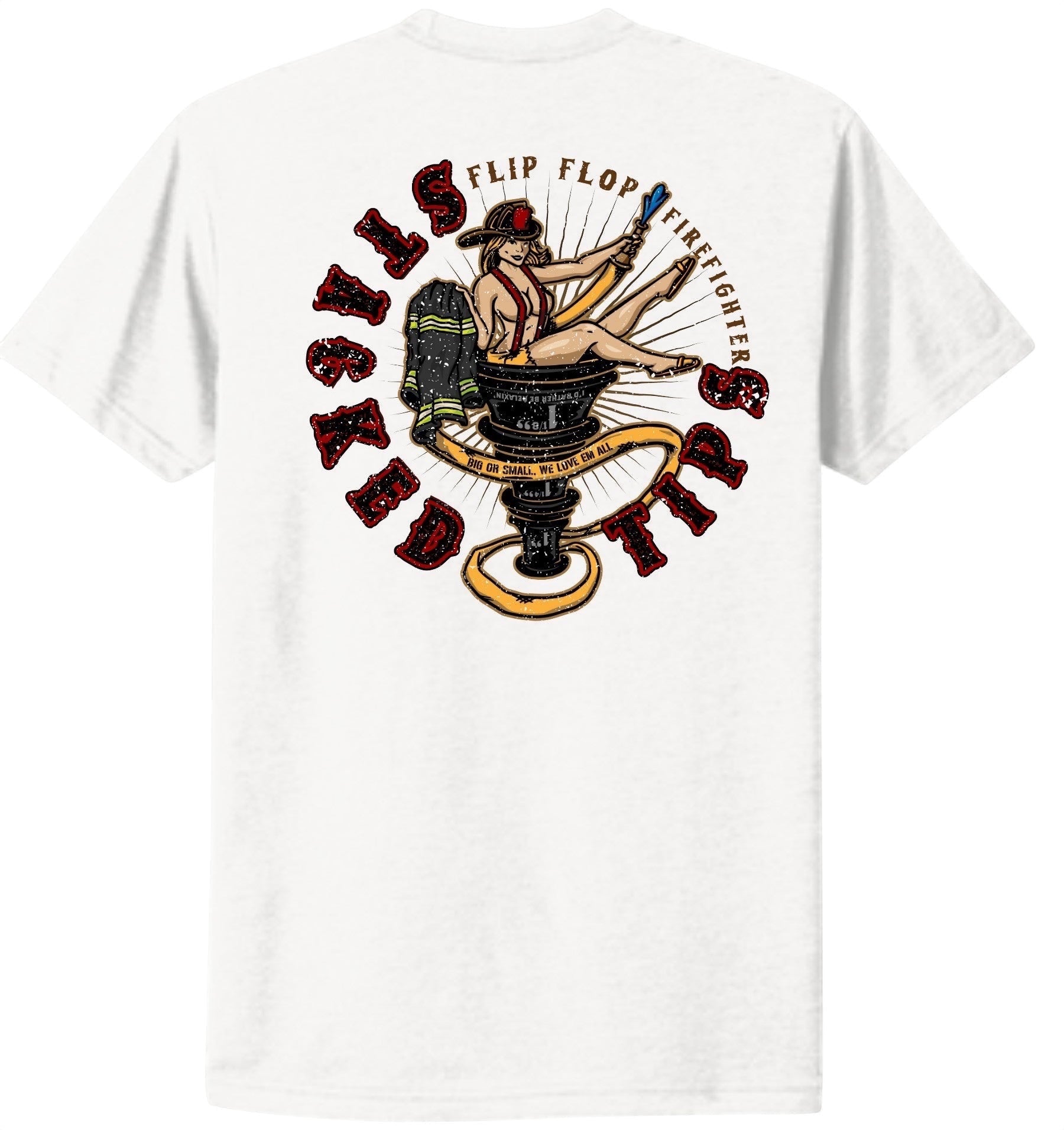 Stacked Tips Graphic T-Shirt - Flip Flop Firefighter