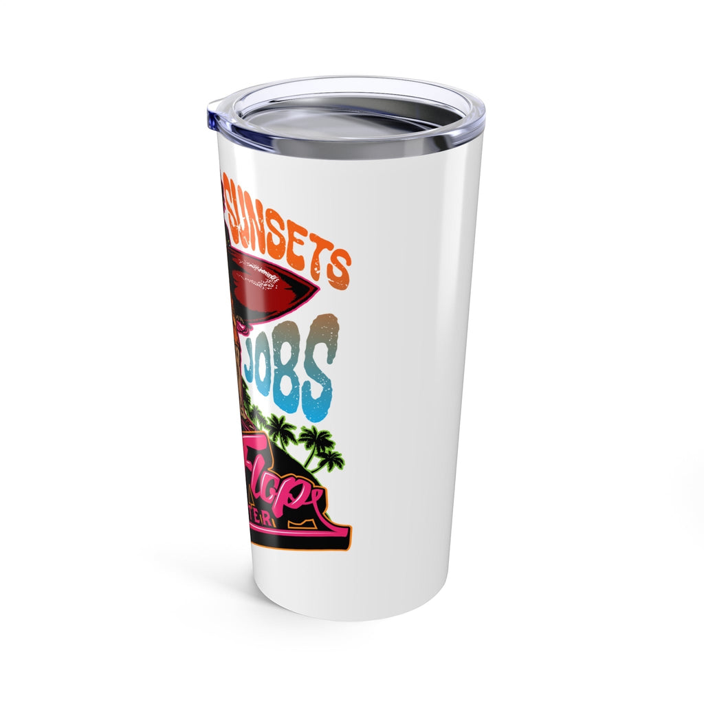 Catchin Sunsets Tumbler (White 20oz) - Flip Flop Firefighter