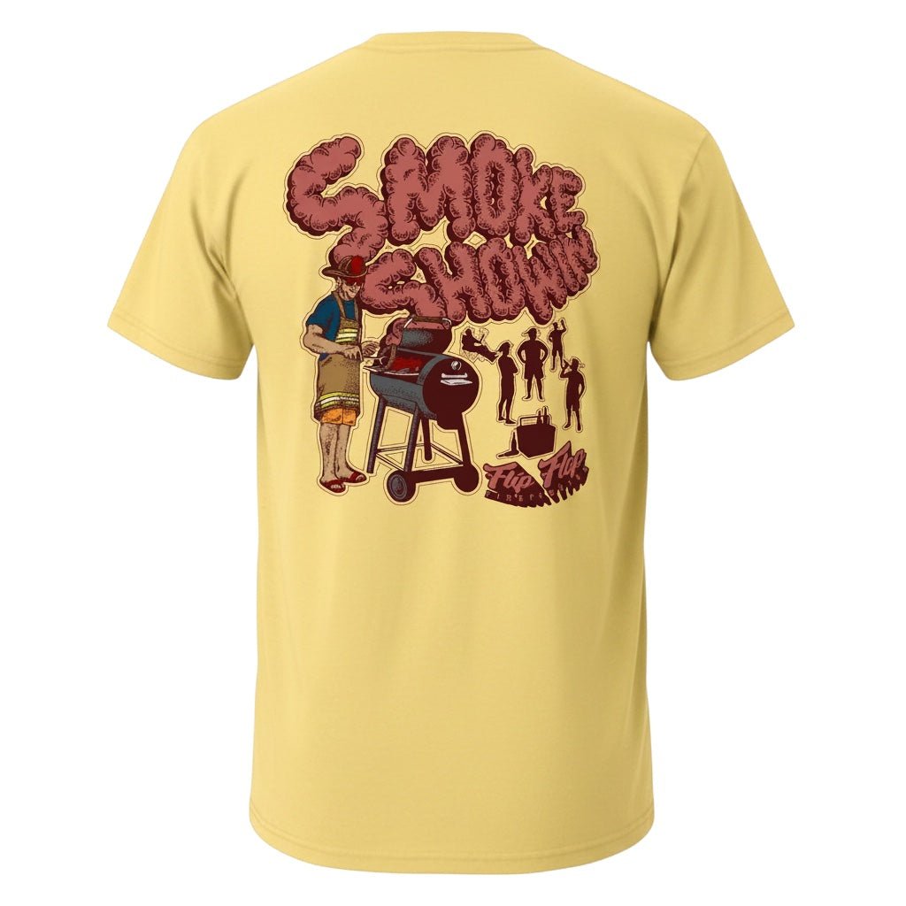 Smoke Showin Graphic Crewneck T-Shirt - Flip Flop Firefighter