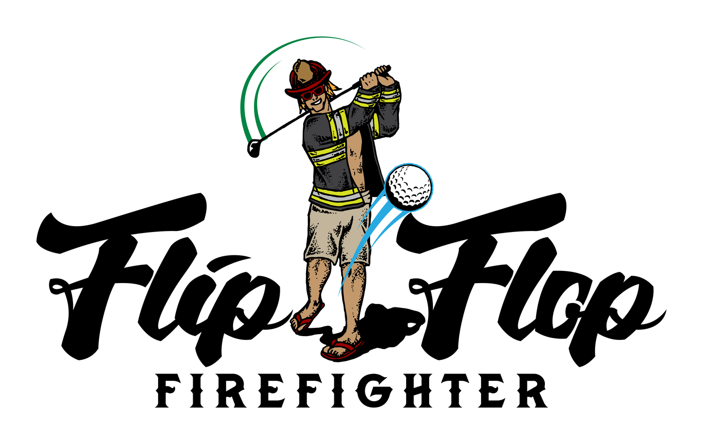 4” Flip Flop Firefighter Golfer Sticker